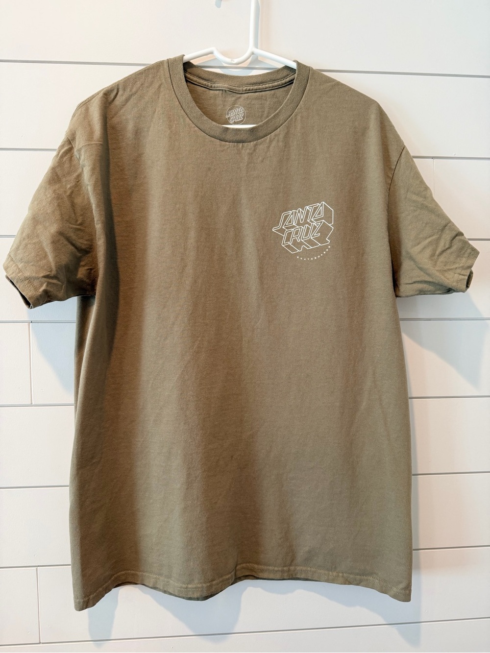 Santa Cruz Skateboards Olive Graphic Short Sleeve Tee - White Logo